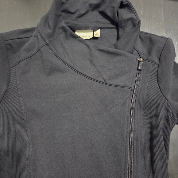 Athleta Intention Asymmetrical Zip Jacket Black Women’s XS - Picture 4 of 11